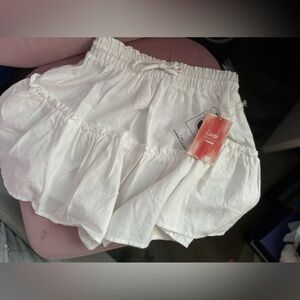 NWT Ci Sono White Linen Ruffle Skirt Medium